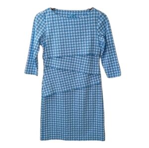 New J Mclaughlin Womens S Nicola Dress Blue White Paris Mini Houndstooth NWT